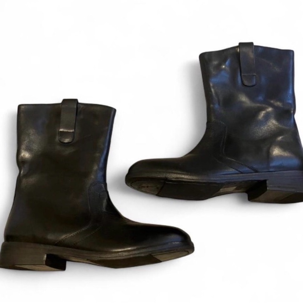 Free People Black Leather Heeled Boots